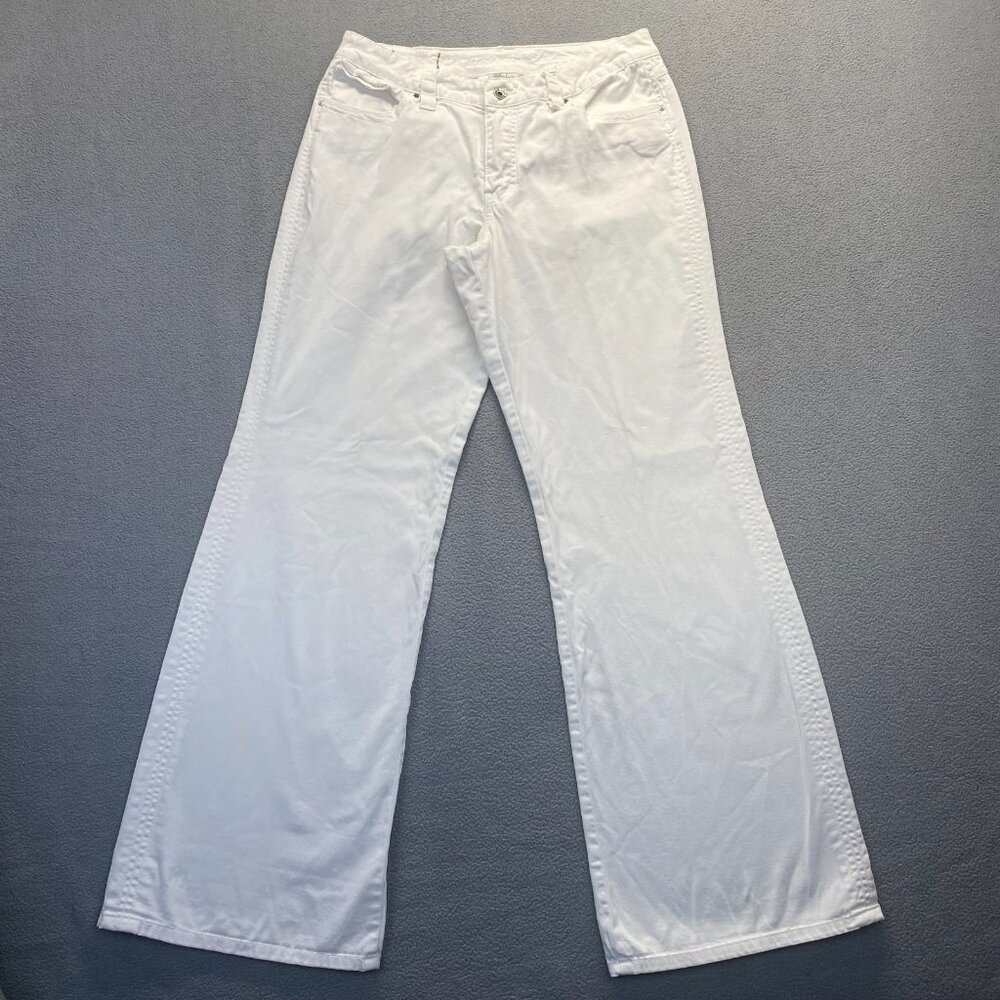 Christopher Blue white mid-rise,Wide‎ leg jean, size 12